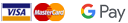Payment options - VISA, MasterCard, Google Pay